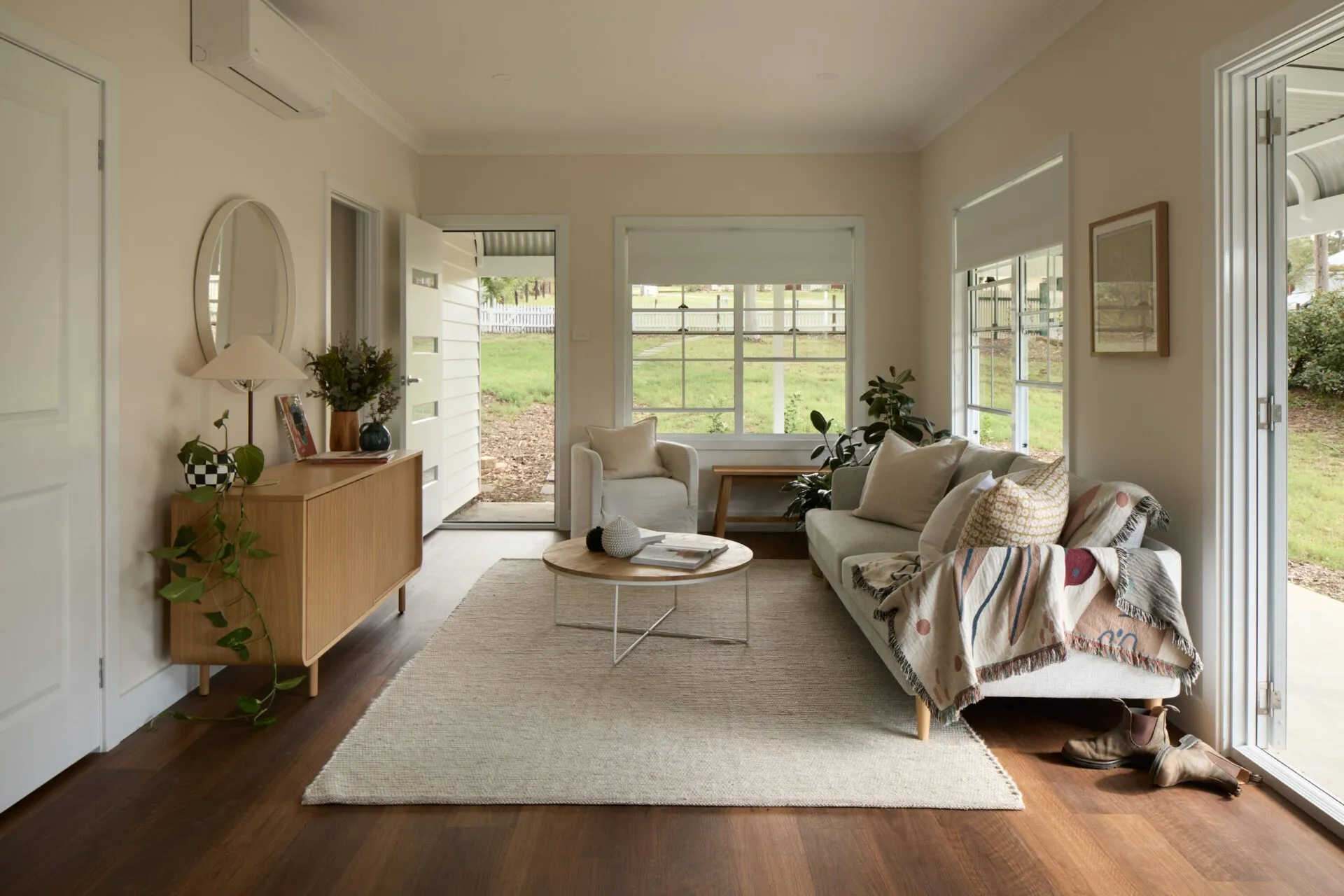 Living room of a completed Backyard Grannys granny flat, Bolwarra Heights