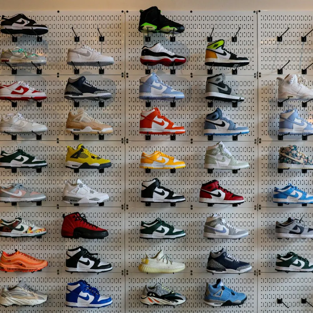 A wall of product on pegboard, the category demand is measured against