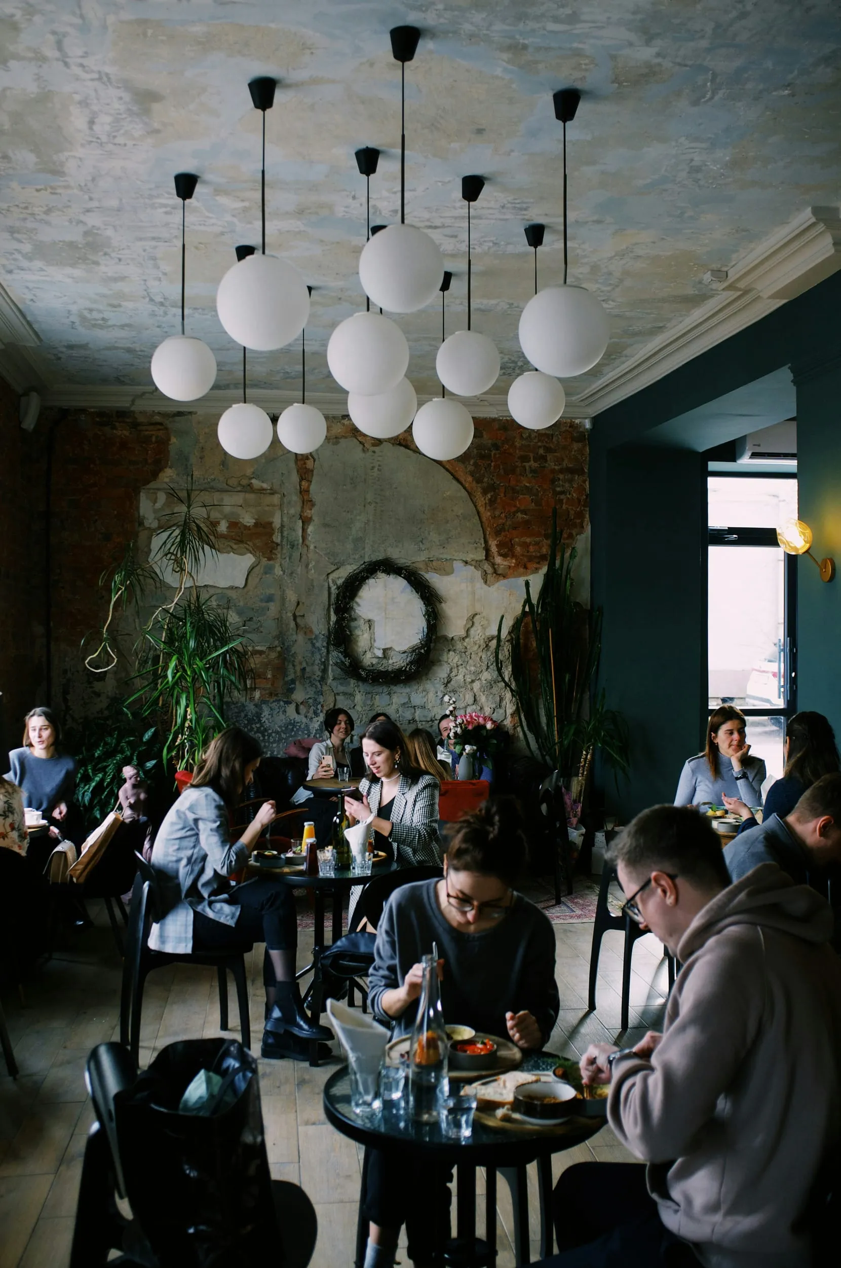 A busy cafe interior