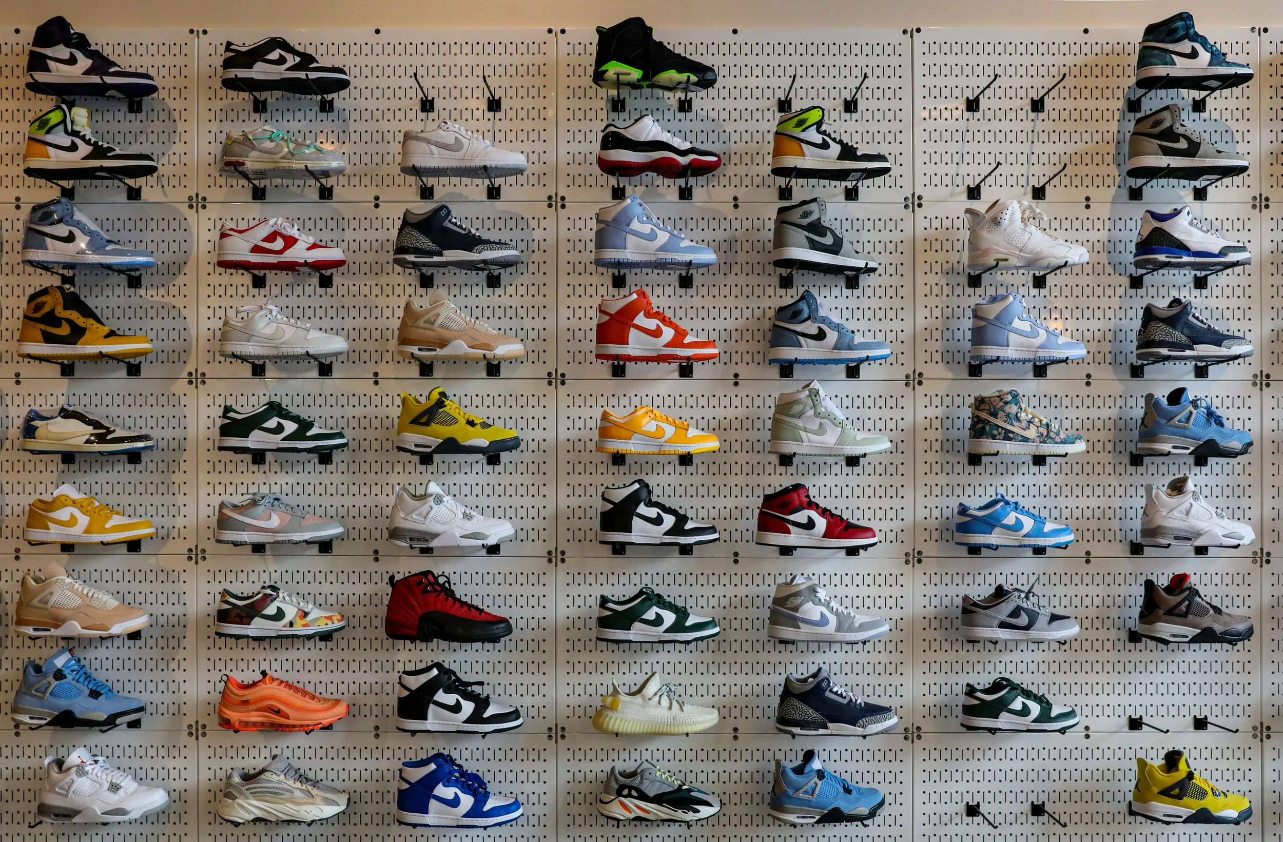 A wall of product, the range as a customer sees it